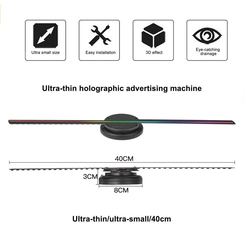 3D Hologram Fan (41 cm) – WiFi Kontrollü Led Reklam Cihazı | Model T40 Puliang