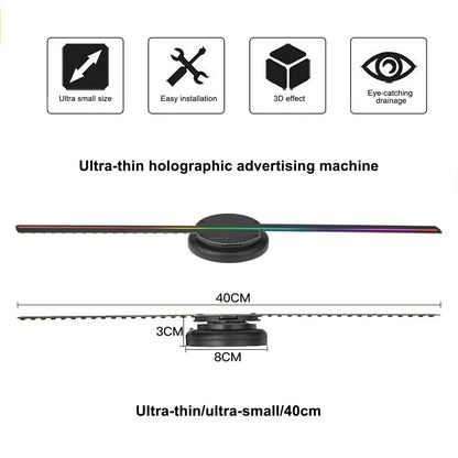 3D Hologram Fan (41 cm) – WiFi Kontrollü Led Reklam Cihazı | Model T40 Puliang