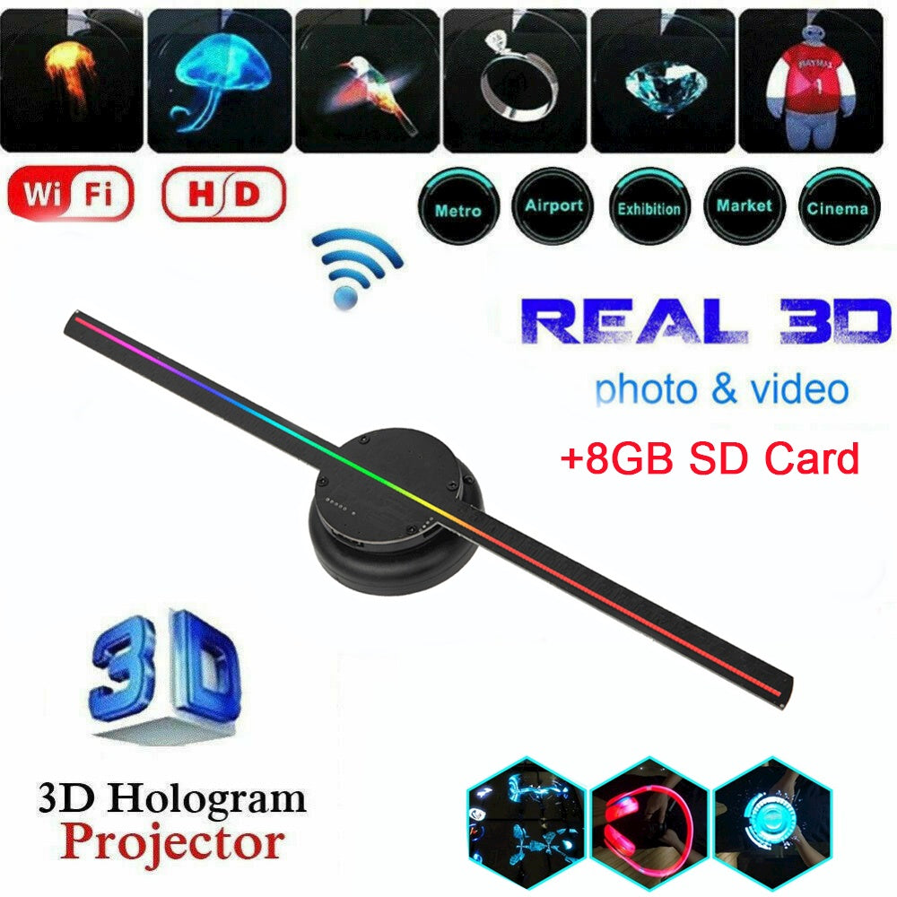 3D Hologram Fan (41 cm) – WiFi Kontrollü Led Reklam Cihazı | Model T40 Puliang