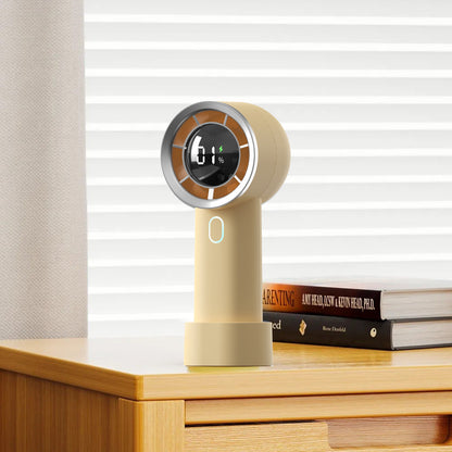 Yeni Yüksek Hızlı El Tipi Soğutucu Fan , Akıllı Dijital Ekranlı – 100 Kademeli Hız & USB Şarjlı